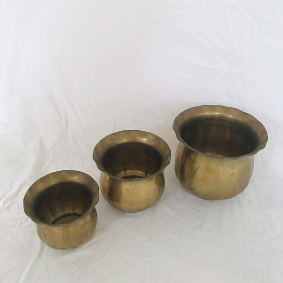 Bohemian Brass Scalloped Stacking Bowls - Picture 3 of 5